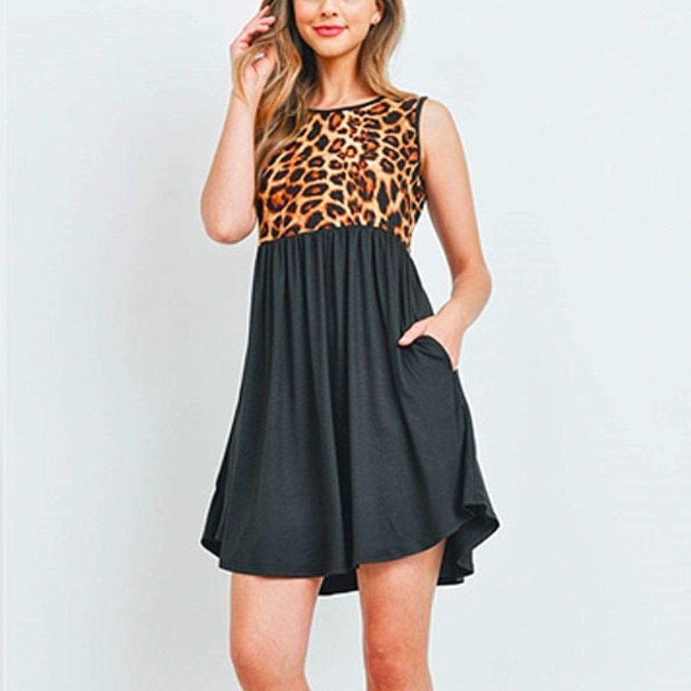 🖤 Perfect Peach Ladies Leopard Dress